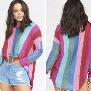 Show Me Your MuMu Multicolor Striped Sweater NEW